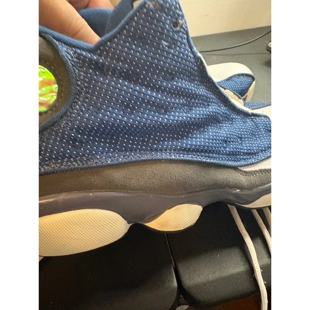 Jordan 13 Retro Flint Navy Blue White Grey 414571-404 Basketball Shoes